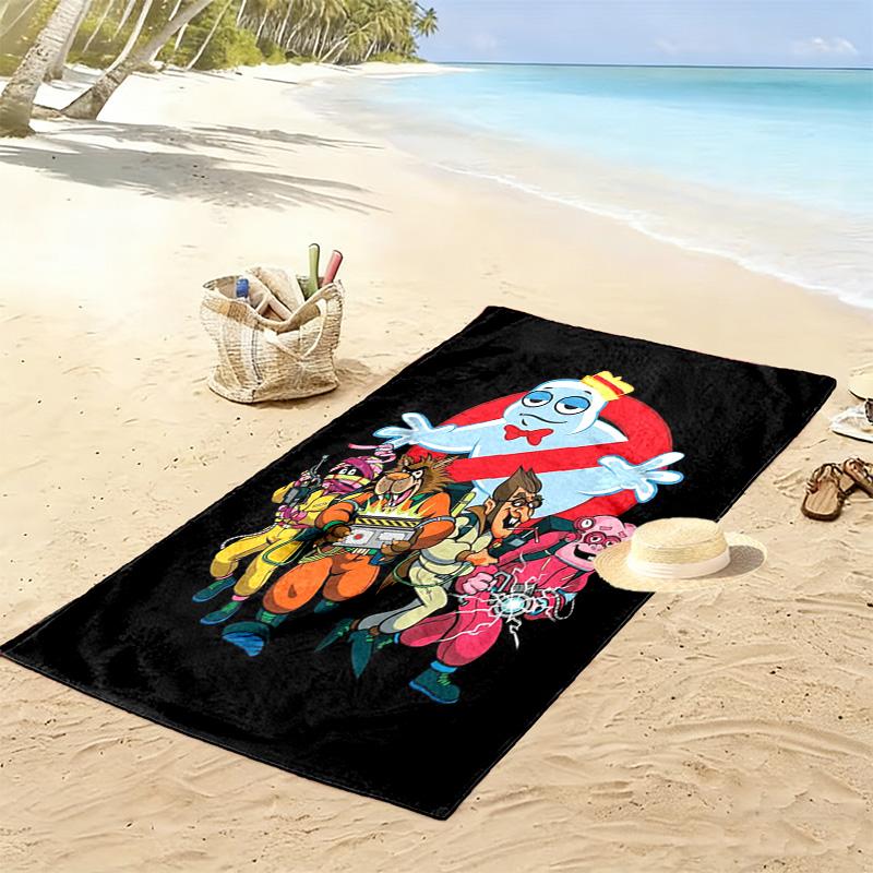 Retro Monster Ghost 2D Flat Print Beach Towel, Large Soft Quick Dry Towel for Beach Camping SwimmingSSTJ0917277