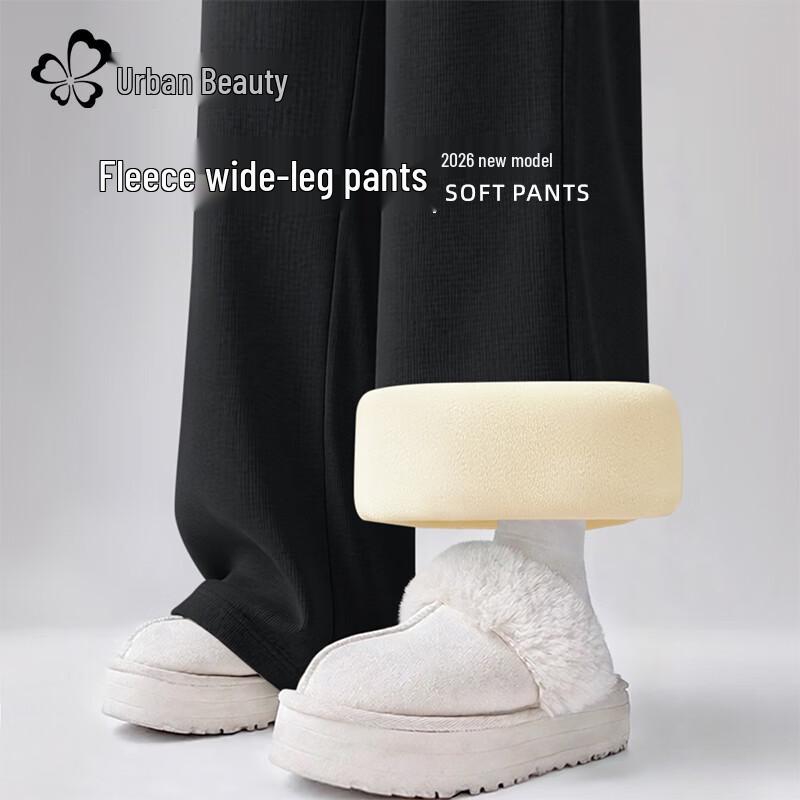 Damen Winter High-Waist Locker Gefütterte Gerade Hosen