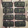 Embroidered Tactical Blood Type Velcro Patch for A, O, AB, POS, NEG Identification