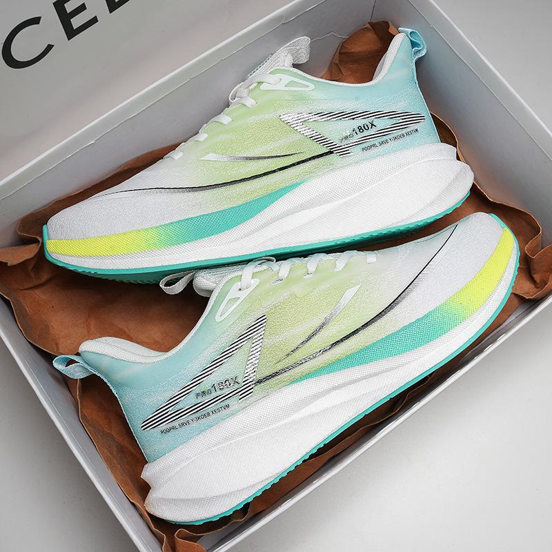 Echte Carbonplatte Laufschuhe Herren und Damen Stoßdämpfende Freizeitschuhe Herren Sport Atmungsaktiv Weichsohle Rückprall Sportschuhe