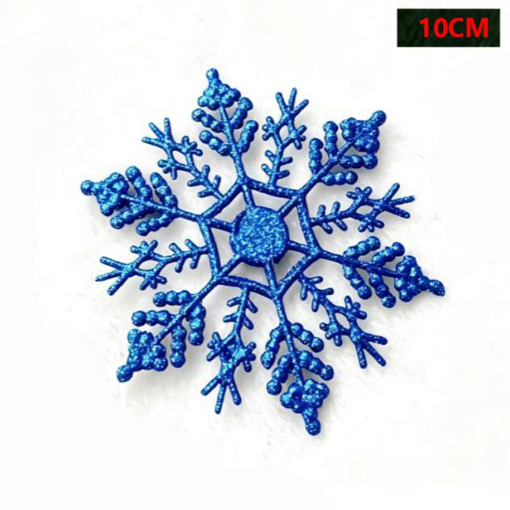 12Pcs Plastic&Glitter White Christmas Tree Decor for Xmas Charming