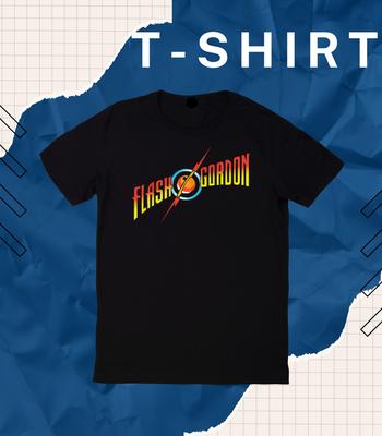 Flash Gordon Rocket Man Logo Men's T Shirt Vintage Comic Hero EB.