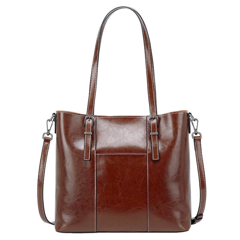 New Fashion Large Capacity Single Shoulder Crossbody Bag European and American Retro Oil Wax Pitot Bag