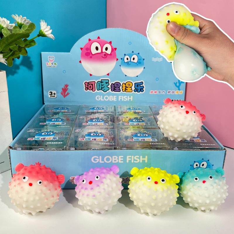 Schattige Grappige Ronde Kogelvis Knijpspeeltje Stressverlichting Vingertop Speeltje Stressbal Friemel Speelgoed Kinderspeelgoed Kawaii Kogelvis Babycadeau
