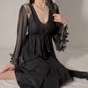 Robe Set Women's Patchwork Lace Slip Dress with Bra Slim Fit Sexy Women's Pajamas