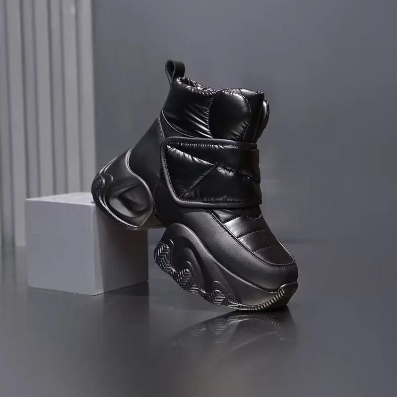 Fashion Women's Thick Soled Boots Fashion Casual Platform Boots Plush Warm Snow Boots for Women Winter High Top Cotton Shoes Botas Mujer