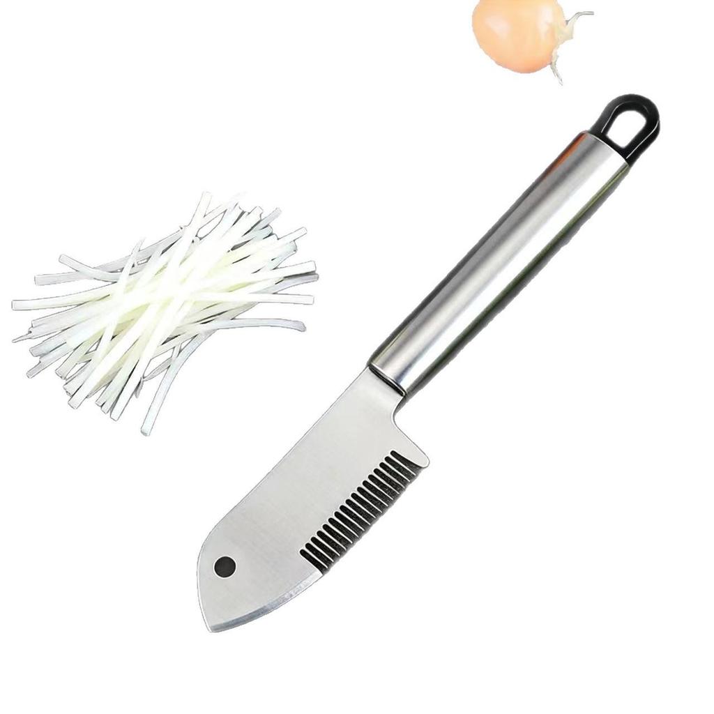 Enhanced Scallion Shredder & Slicer with Garlic Peeler - Super Fine Shreds Tool