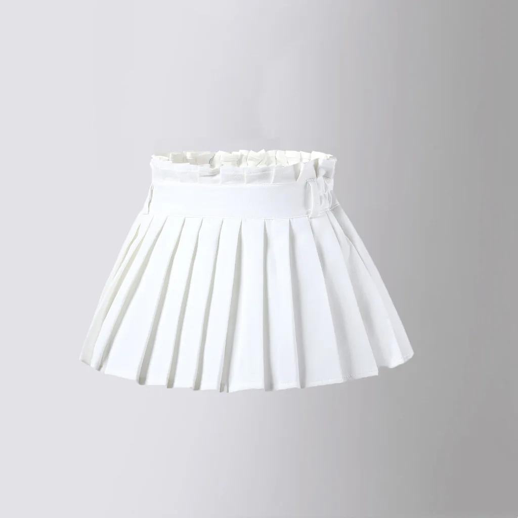 Floral Skirt for Kids High Waist Thin Girls Pleated Skirt Short Fashion Tennis Baseball Casual All-match Children A-line Skirt