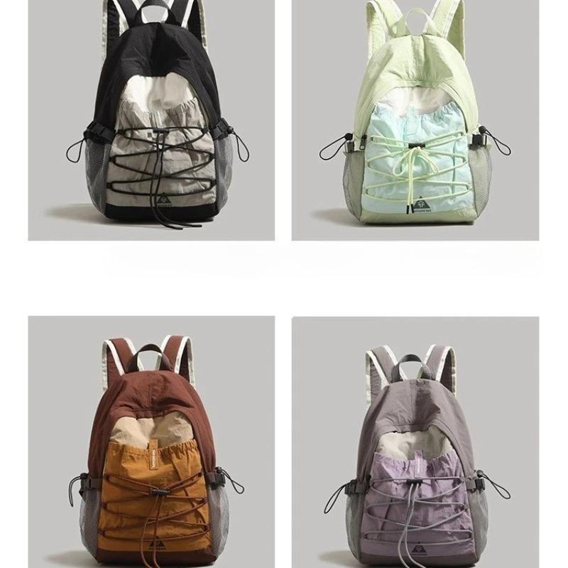 Durable Wear-resistant Nylon Backpack Minimalist Women's Bag College Students Hiking Camping Casual Short