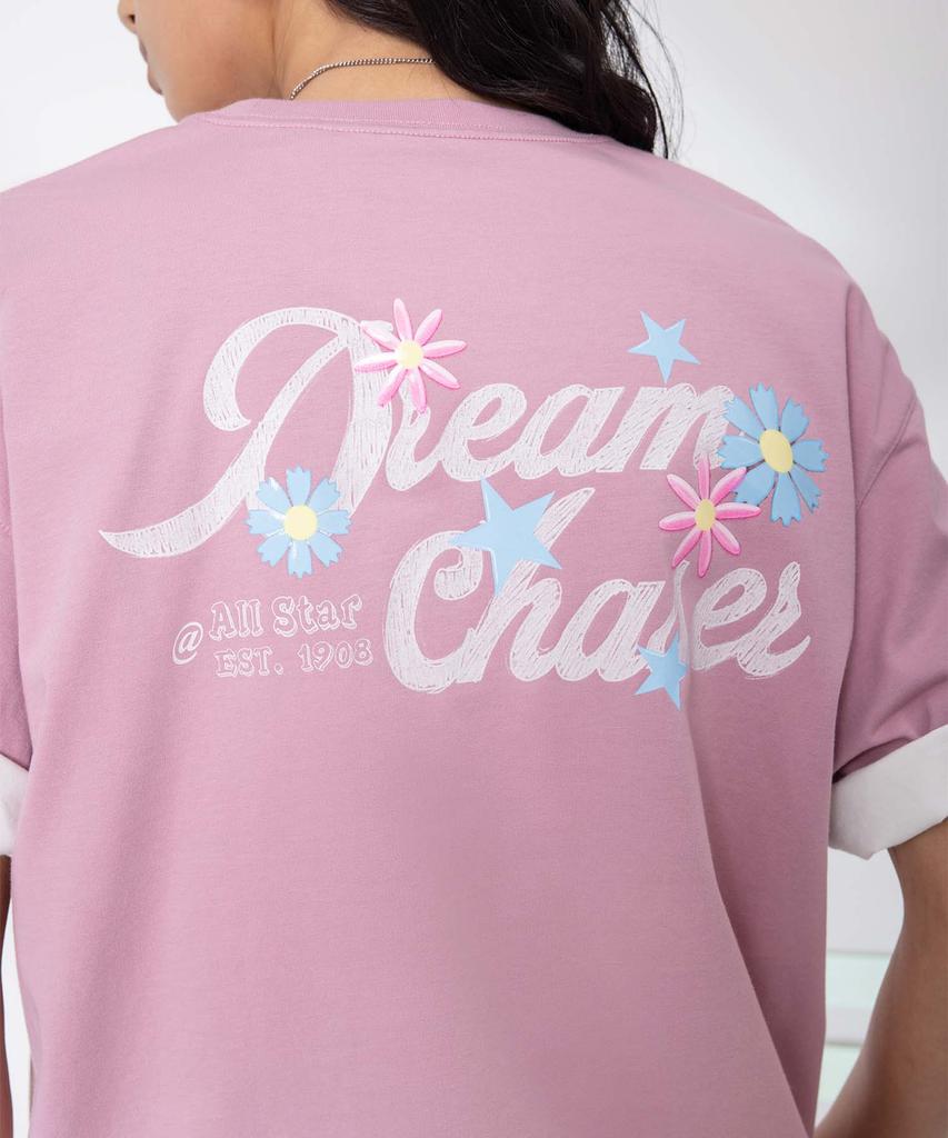 Keonbeoseu Sorona Flower Oversized Graphic T-Shirt Lilac Wcj772-Pcg