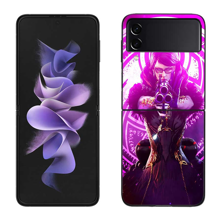 

Bayonetta Phone Case For Samsung Z Flip 7 6 5G Galaxy Z Flip 5 4 3 Black Hard Cell Cover Luxury PC Shell Coque Samsung Z Flip 3 5G