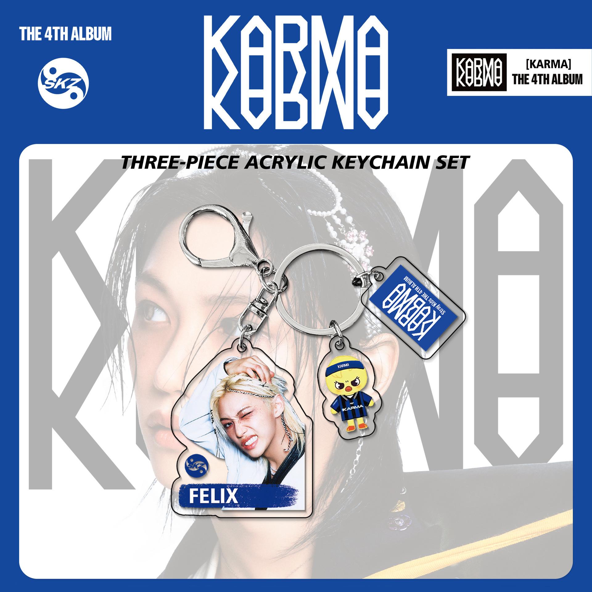 Skzoo Acrylic Keychain Regular Album Karma Li Longfu Straykids Periphery Acrylic Keychain 3-Piece Set For Kids