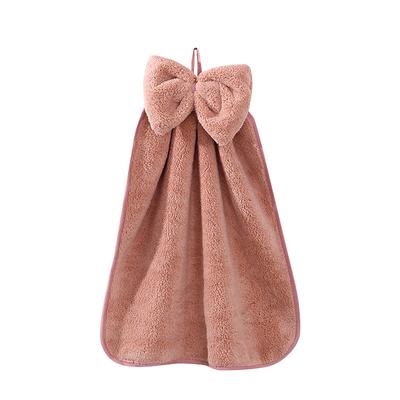 Bowknot Hand Towels Velvet Bathroom Supplies, Soft Hand Towel, Absorbent Cloth Dishcloths, Hanging Cloth, Kitchen Accessories