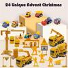 Advent Calendar With 24 Pull Back Cars  Countdown Calendar For Kids, Featuring Construction Vehicles & Traffic Signs, For Boys & Girls(24PC)