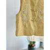 Popular high-end yellow embroidered vest women's thin beautiful outer wear exquisite stacking top