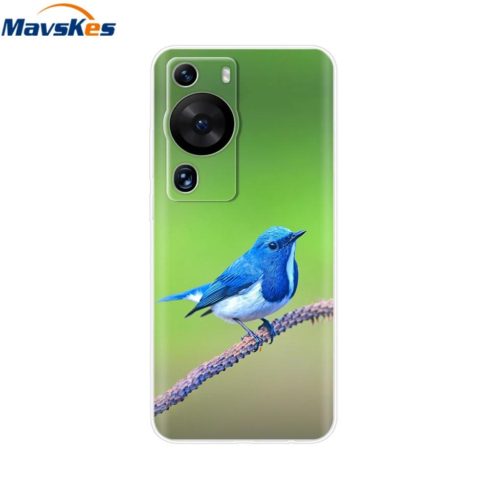 For Huawei P60 Pro Case Cute Heart Cartoon Painted Silicone Clear TPU Back Cover For Huawei P 60 P60 2023 P60Pro Phone Cases