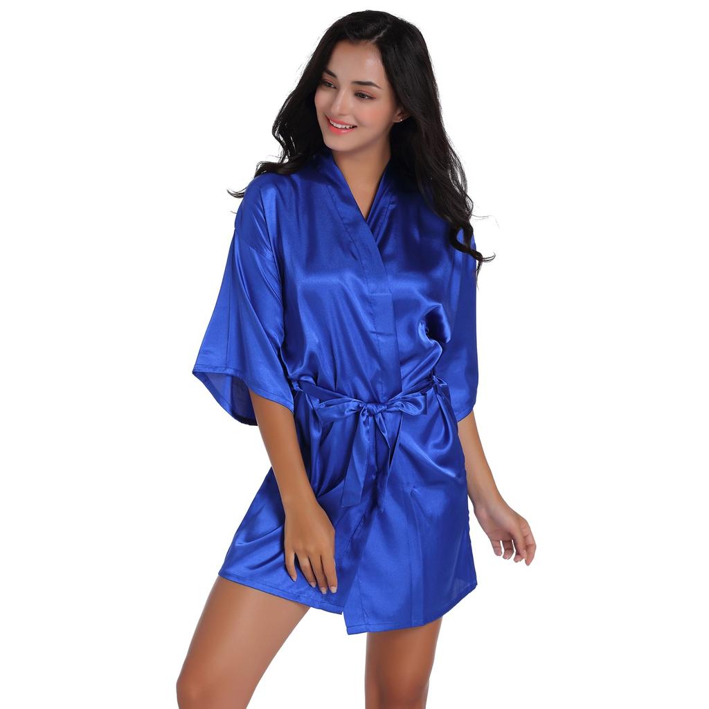 Summer Silk Kimono Robe Bathrobe Women Silk Bridesmaid Robes Sexy Robes Satin Robe Ladies Dressing Gowns