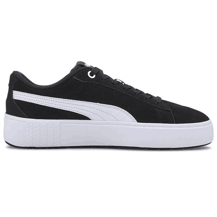 (WMNS) PUMA Smash Platform V2 Suede 'Black White' Women's 373037-04