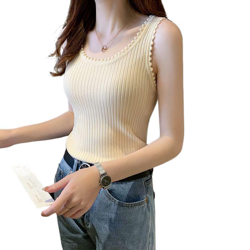 Ice Silk Knitted Women's Slim Fit Summer Camisole - Korean Style Sleeveless Top
