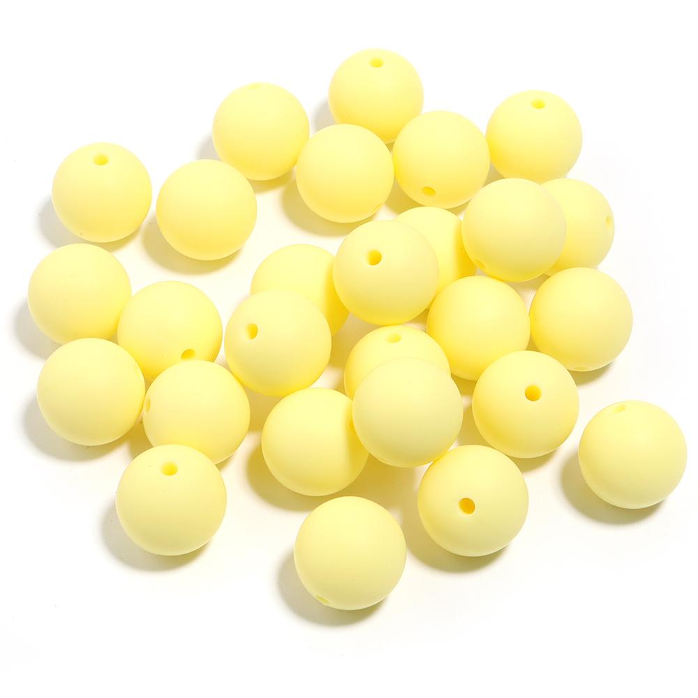 20pcs/Lot 12 15mm Candy Color Round Acrylic Imitation Silicone Beads Round Spacer Loose Bead for DIY Jewelry Making Accessories