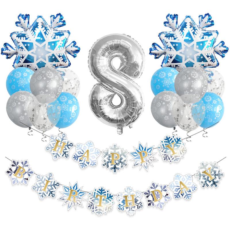 Christmas Snowflake Aluminum Film Balloon Set 32 Inch Digital Flag Children'S Birthday Party Decoration