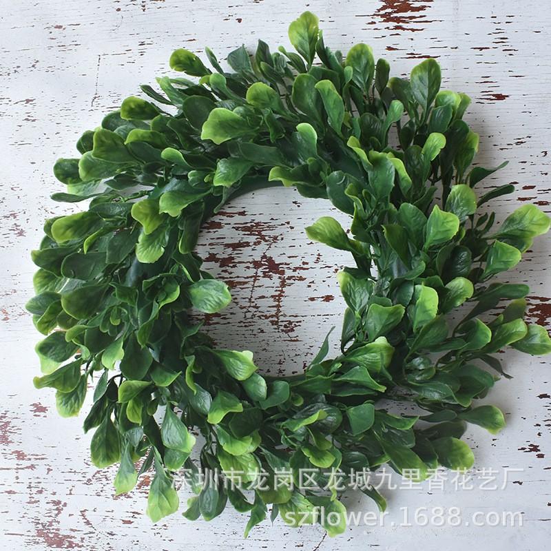 Small Artificial Jasmine Wreath Door Decoration Plastic Floral Garland Semi-Handmade American Style Home Decor