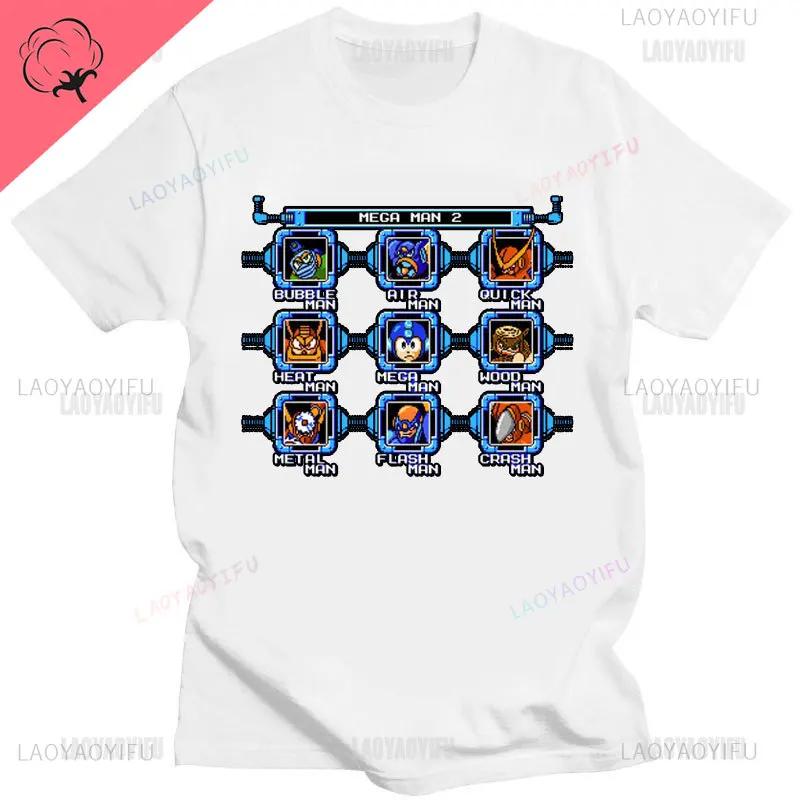 Official Megaman Player Select Men'S T-Shirt Mega Man Video Game Men Printed Tee Fashion Summer Cotton Casual Men'S Gift T Shirt