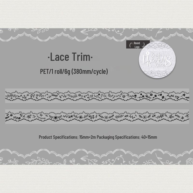 

Dreamy Floral Lace Tomato Sauce Girl Seamless Tape for Journal Decoration