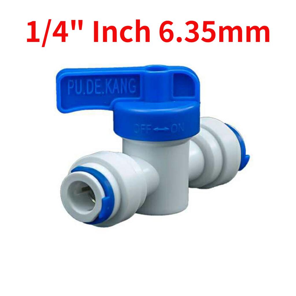 1/4" 3/8" OD Tube Tap Shut off Ball Valve POM Quick Fitting Connector Tee Elbow Reducer Aquarium RO Water Filter Reverse Osmosis