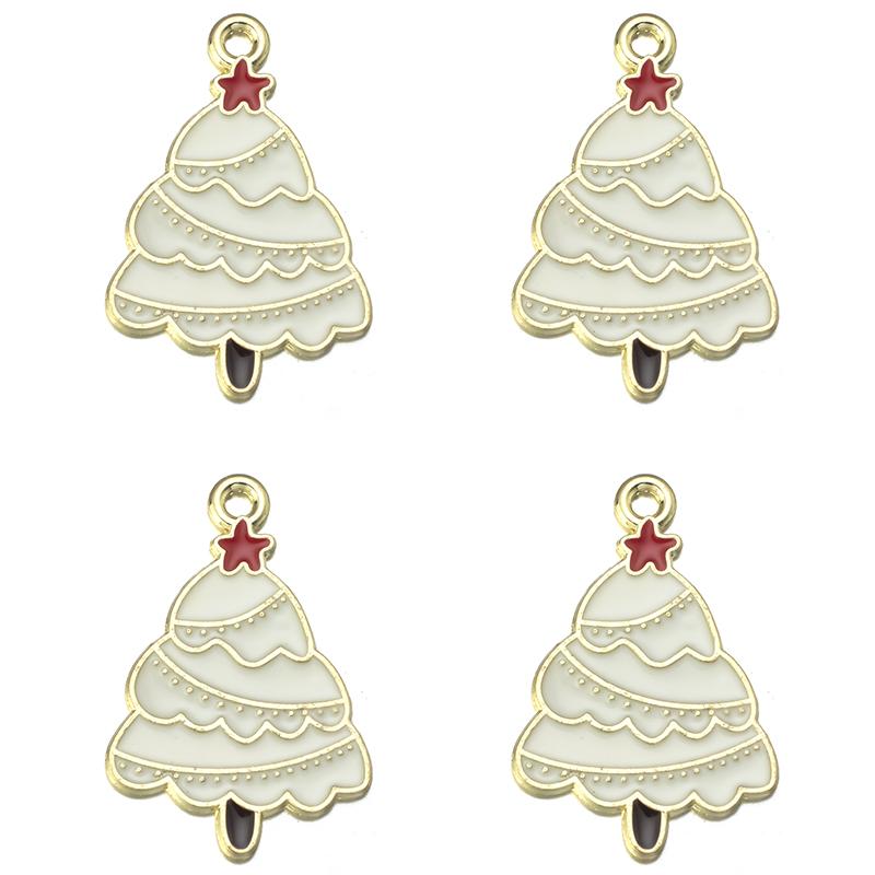 10pcs/lot Alloy Drip Oil Pendant Santa Claus Snowman Christmas Tree Charm Pendant For DIY Men Women Earrings Necklace Party Gift