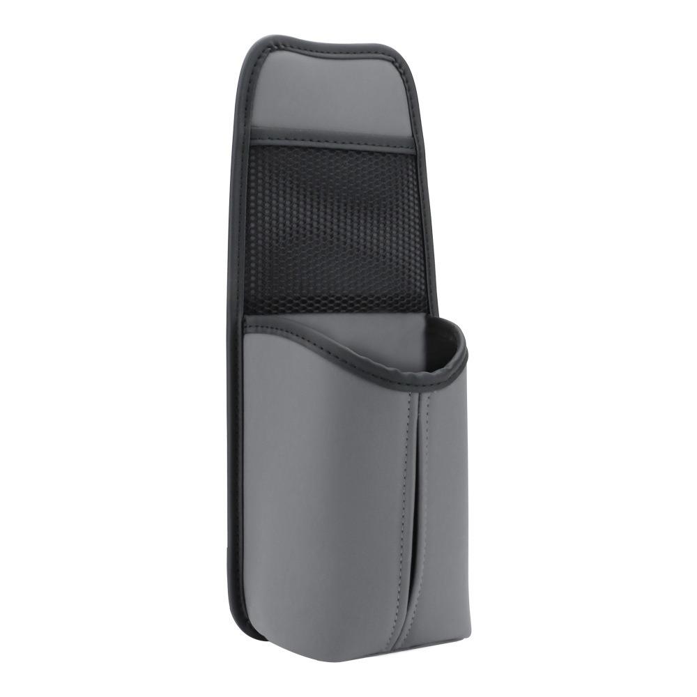 

Portable Seat Sides Storage Bag PU Leather Tissue Organizer Water Bottles Rack Universal сірий