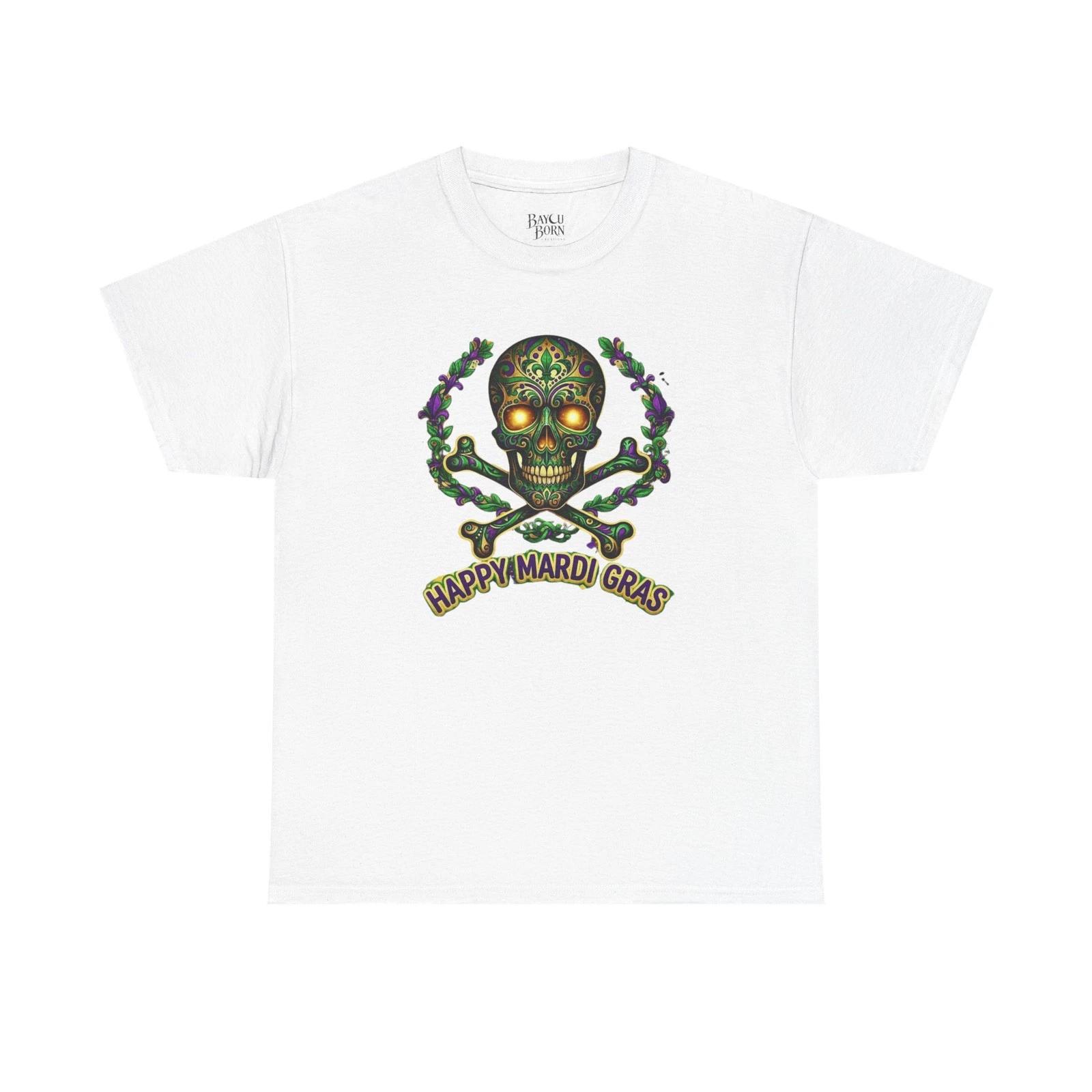 Mardi Gras Skull and bones Tee XL