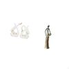 Elegant Swan And Tribal Lady Ceramic Sculpture Set for Bookshelf Cabinet Desk Bedroom Housewarming