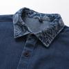 Denim Shirt for Man Long Sleeve Paisley Floral Patchwork Loose Camisas Streetwear Vintage Mens Hip Hop Cowboy Jean Shirts