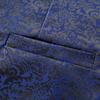 Men's Blue Paisley Jacquard Waistcoat V-Neck Single Breasted Formal Suit Vest for Wedding/Prom