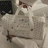 New White Blue Color Star Polka Dot Tote Pencil Case Ins Style Cute Pen Bag For Student Large Capacity Stationery Organizer Bag