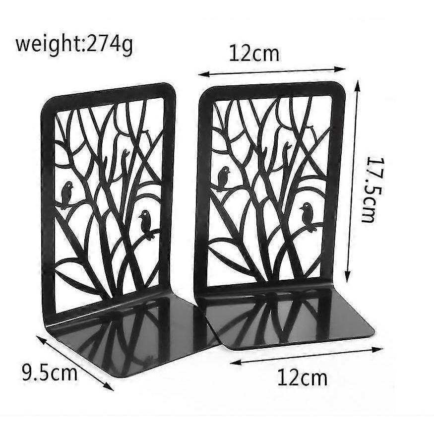 Metal Bookends Heavy Duty Matte Black Bookends Bookends Support Books, Size: 180*120*90(mm)