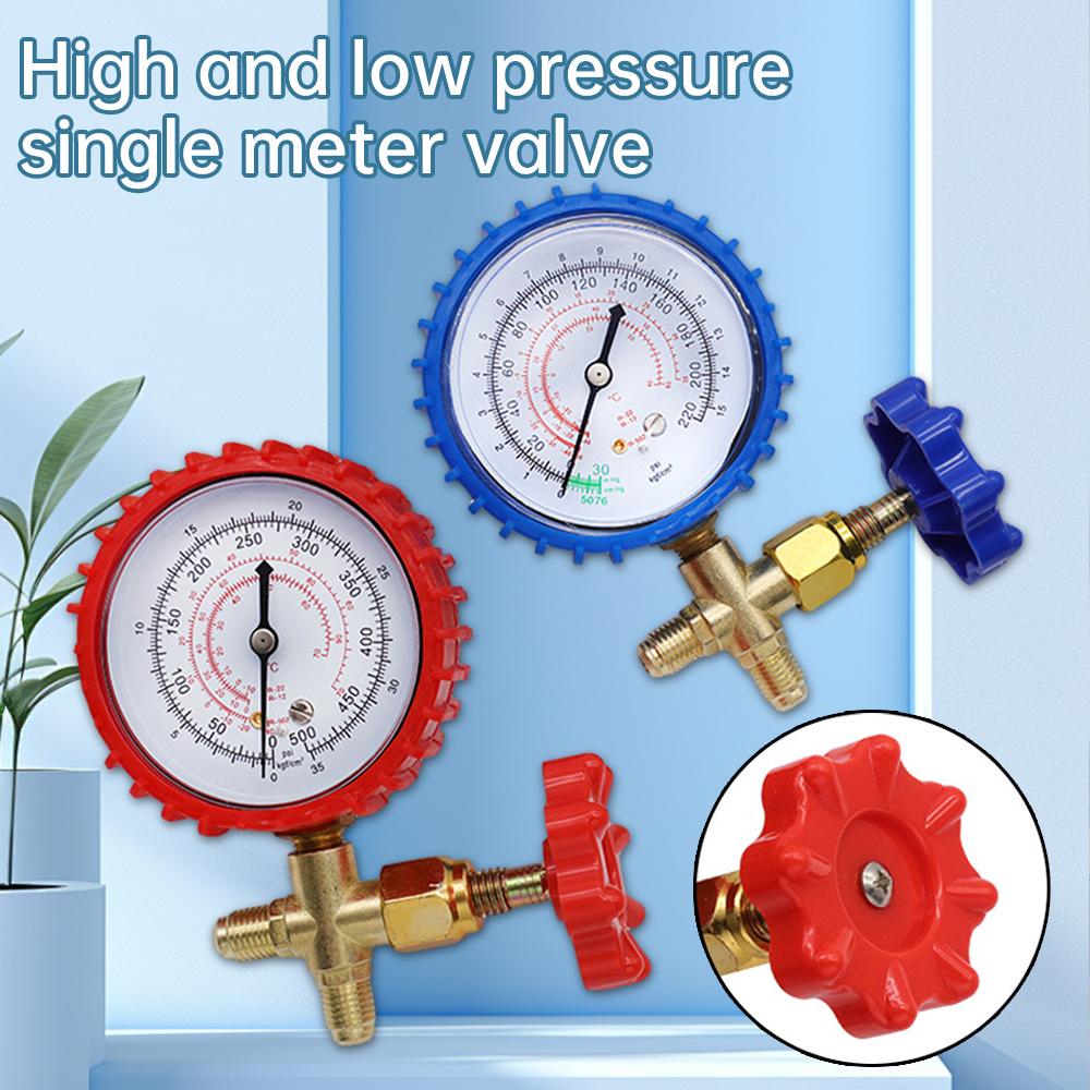 220PSI 500PSI Professional Air Conditioning Refrigerant Recharge Pressure Gauge Manometer High And Low Pressure Gauge Valve
