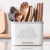 Kitchen Utensil Holder Countertop Cutlery Caddy Fork Spoon Chopstick Organizer with Drainage