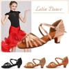 Sapatos Peep Toe para Dança Latina Femininos Meninas Crianças Sola Macia Salsa Festa Salão de Dança Dança Padrão Salto 4CM