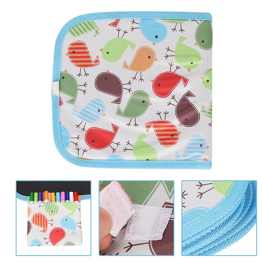 Children Portable Painted Reusable Wipe No Trace Watercolor Pen Drawing Board(Bird Cover)
