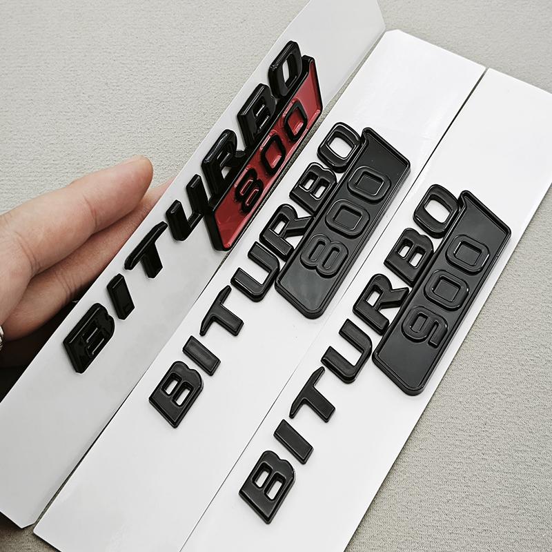 Car Styling Biturbo 800 900 Car Sticker Gloss Black Side Fender Emblem Decals For Mercedes Benz Brabus AMG Modified Accessories QV1