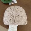 Flower Decorated Knitted Cap Warm Women's Beanie Retro Woolen Cap  Outdoor