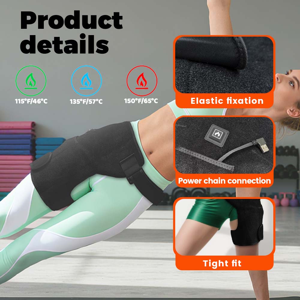 660nm Red Light Hip Heating Pad Outdoor Sports Support Brace for Sciatica Relief Hot Compress Thigh Buttock Warmer Strap Plug in
