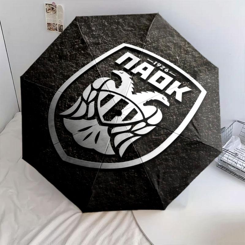 PAOK, automatic folding umbrella, portable and foldable design, 8 ribs, a Christmas or birthday gift.