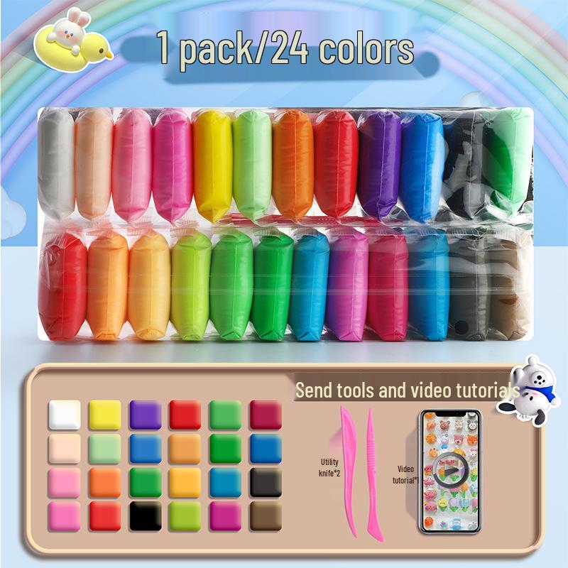 Super Light Handmade Clay: Safe, Colorful DIY Plasticine In 12, 24, or 36 Colors for Kids