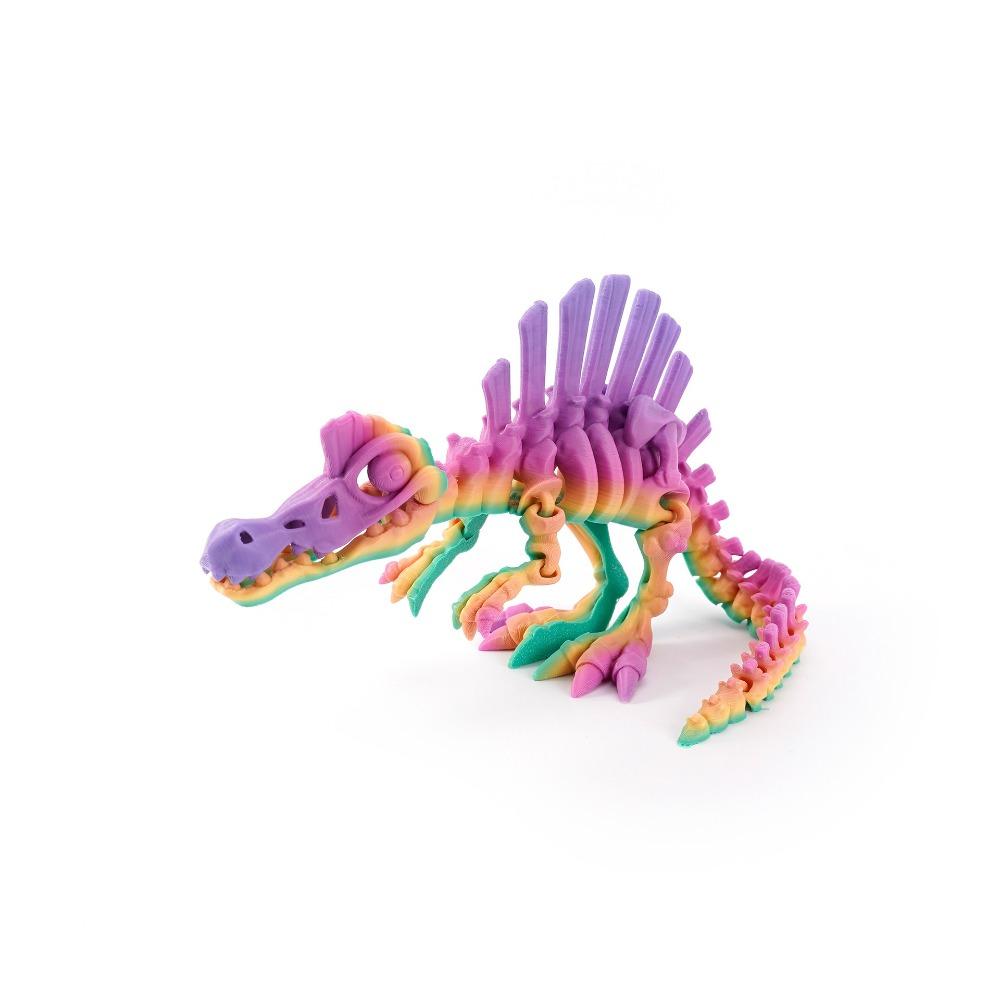 Multi-Color 3D Printed Echinosaurus Dinosaur Mini Size Bone Model Movable Dragons Figurine Movable Joints Desktop Craft