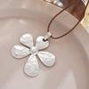 Fashion Exaggerate Flower Pendant Necklace Vintage Silver Color Irregular Large Floral Rope Chain Necklaces Boho Wedding Jewelry