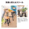 Takasho Mariewood Stool Noir, Natural Eucalyptus Wood, MWF, Flower Stand, Garden Chair, Garden Table, Durable Eucalyptus Wood, MWF-26CCG