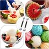 BOJIDO Commercial Stainless Steel Double-Headed Fruit Scoop (Set of 4) for Melon, Watermelon, and Ice Cream Scoops, Durable Restaurant Kitchen Utensil